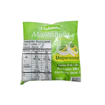 Mantequilla Colanta sin sal x 10gr caja x 30 unds